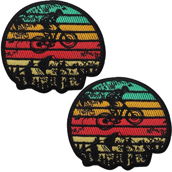 Mountain Biking Applique Patches - Embroidered Traveler Girl Boy Scout