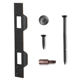 MOSECYOU Door Strike Plate Oil Rubbed Bronze, with Reinforced Torx/Star Screws & Bit, Double Hole Reinforcement Latch Striker for Exterior/Interior Deadbolt Door Knob(1, Oil Rubbed Bronze)
