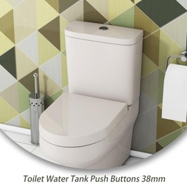 Dual Push Flushing Toilet Button Toilet Water Tank Button with Mounting Hole 38mm/1.5Inch in the Cistern Lid Adjustable