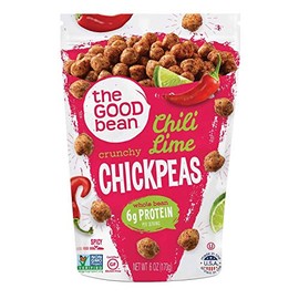The Good Bean Chickpea Snacks, Smoky Chili/Lime, Gluten and Nut Free, 6 Ounce