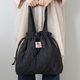 Holiday A.M. Tote Bag, Men's, Women's, Available in 3 Colors, Size: Length 13.8 x Width 15.4 x Width 1.5 inches (35 x 39 x 4 cm), Drawstring Quilting, 2-Way (KB139), yellow (mustard)