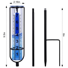 LNGJIN Rain gauge for garden, rain gauge with ground spike, outdoor rain gauge, rainwater gauge, removable rain gauge, for lawn, yard and garden, weather-resistant, anti-cold and anti-crack,