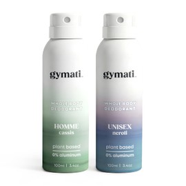 Gymati Natural Deodorant Body Spray Aluminum Free - Men & Unisex - Pack of 2