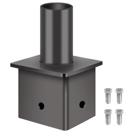 LEDMO Tenon Adapter for 4" Square Pole, 2-3/8" O.D. Vertical Tenon Mounting Bracket, Slip Fitter Mount Accessories Steel Heavy Duty for Street Area Lighting, Shoebox Street Lighting