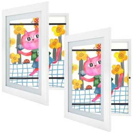 Golden State Art, 10x12.5 Kids Art Frames, Front-Opening Picture Frame Great for Kids Drawings, Artworks, Children Art Projects, Schoolwork, Home or Office (White, Set of 2)