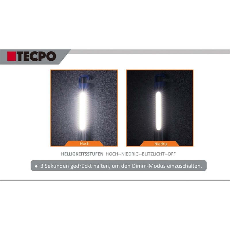 TECPO LED Hand Lamp Workshop Lamp Magnetic Work Light 360