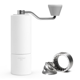 TIMEMORE Manual Coffee Grinder Stainless Steel Conical Hand Grinder Burr Chestnut C2S Internal Adjustable Setting Capacity 20g Pour Over Mocha Coffee for Travel, Camping, Home White