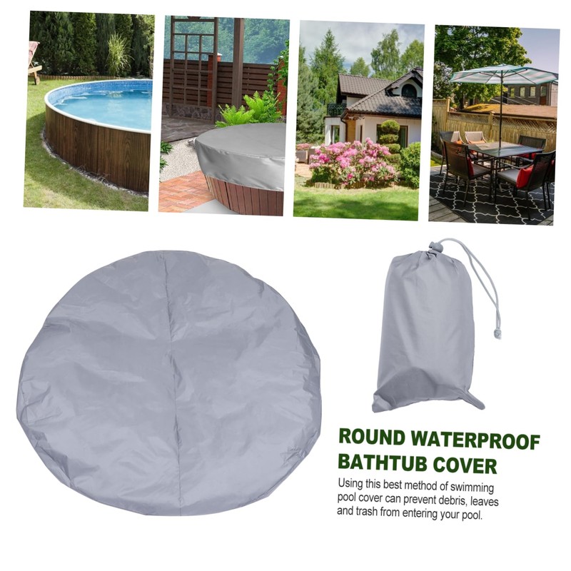 Outanaya 1Pc Round Hot Tub Cover Outdoor Bathtub Protector Durable