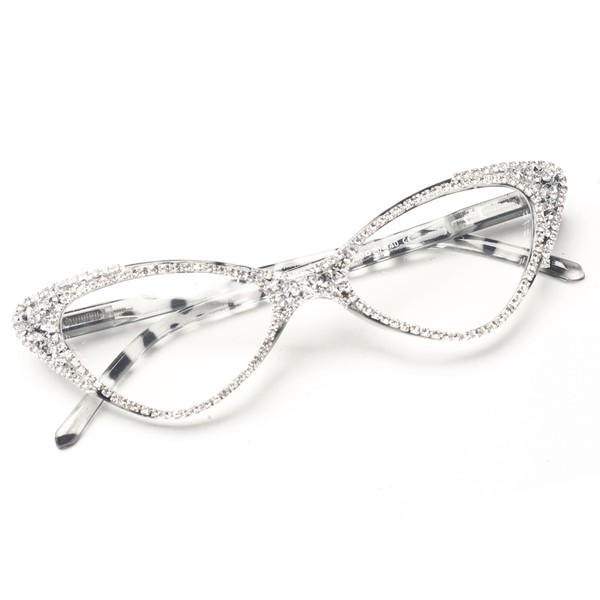bullabulling Cat Eye Rhinestone Reading Glasses for Women Sparkling Crystal