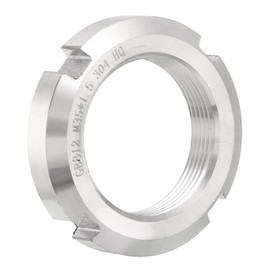 uxcell M35 x 1.5mm - 1Pcs Retaining Four-Slot Slotted Round Nuts - 304 Stainless Steel Round Lock Nut for Various Rolling Bearings, Industrial Field, Silver