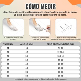 HomeChi Zapatos para Perros Transpirables, Cómodas Botas de Piso Cálidas Antideslizantes, Zapatos para Perros con Correas Ajustables y Reflectantes para Perros Pequeños, Medianos y Grandes(Tamaño 7)
