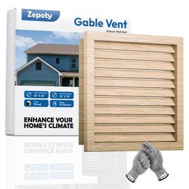 Zepoty 18" x 18" Wood Gable Vent with Metal Screen – Heavy-Duty Mesh, Paintable Finish, Perfect for Attics & Outdoor Sheds, Vent Opening: 16" x 16"
