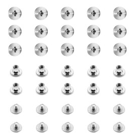 Ruidee 100Pcs/50Set Chicago Screws M5x5mm Book Binding Rivets Screw Posts Round Flat Head Stud Screw for DIY Leather Albums (DZBD/M5x5)