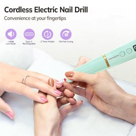 XunmotorYao Professional Electric Nail Drill Bit for Manicure Pedicure Electric Nail File with LCD Display Adjustable Speed Nail Drill Bit for Home and Salon with Set Blue