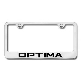Sparkoo Genuine Stainless Steel Optima License Plate Metal Chrome Silver Frame with Screw Cap Covers Holder for All Kia Optima (1)