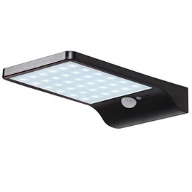 Solar Powered Lights Outdoor, Patio Deck Lights 36 LEDs, Super Bright Outside Waterproof Motion Sensor Lights, Solar Powered Lighting for Yard, Backyard, Pathway & Driveway (Black, Wall Sconces Type)