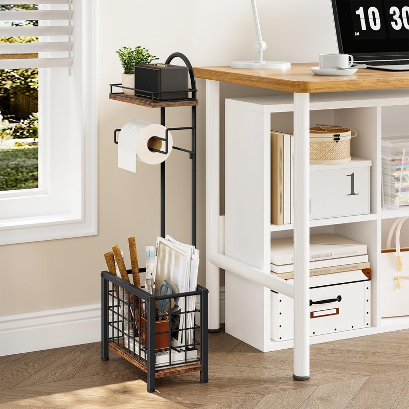 CHOEZON Toilet Paper Holder Stand, Freestanding Toilet Paper Holder with