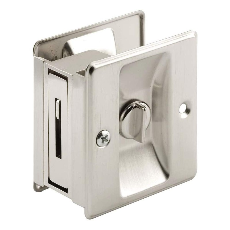 Prime-Line N 7239 Pocket Door Privacy Lock with Pull -