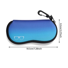 Andy's Orchids Soft Sunglasses Case with Carabiner, Ultra-Light Portable Neoprene Zipper Glasses Case, Safe Zipper Eyeglass Pouch