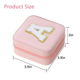 durpcot Travel Jewelry Case, Travel Jewelry Box,Small Jewelry Box, Ring Necklace Earring Jewelry Organizer Box Gifts For Women Teen Girl, Initial S