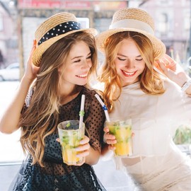 Snowfall 6 Pack Glass Drinking Straws, 7.6''x6 mm Reusable Straws for, Juices, Teas, Milk, Dishwasher Safe (Flower)