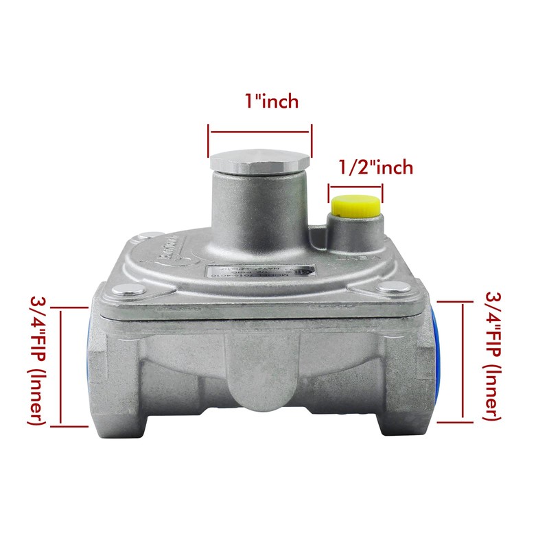 MENSI Natural Gas Pressure Regulator with 𝟑/𝟒" 𝐅𝐍𝐏𝐓 𝐓𝐡𝐫𝐞𝐚𝐝, 𝐏𝐫𝐞𝐬𝐬𝐮𝐫𝐞