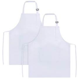 Sinland Kids Apron Children's Chef Apron for Cooking Baking Painting 2 Pack (White, S)