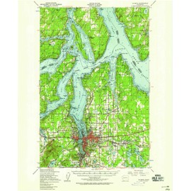 YellowMaps Olympia WA topo map, 1:62500 Scale, 15 X 15 Minute, Historical, 1949, Updated 1958, 20.9 x 17 in - Tyvek