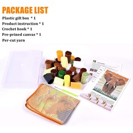 Beach View Lighthouse Latch Hook Kits Pillow Cover DIY Rug Crochet Hook Cushion Making Kits with Preprinted Pattern Canvas Rug Making Christmas Decoration DIY Crochet Kits 43x43cm(72)