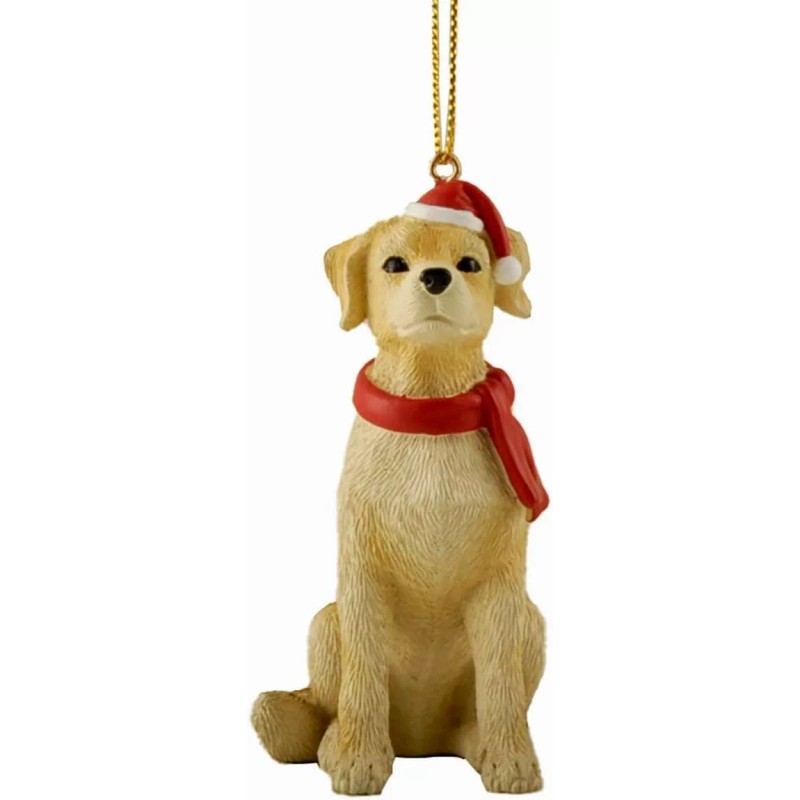 Yellow Labrador Christmas Tree Ornament Figurine Statue Sculpture