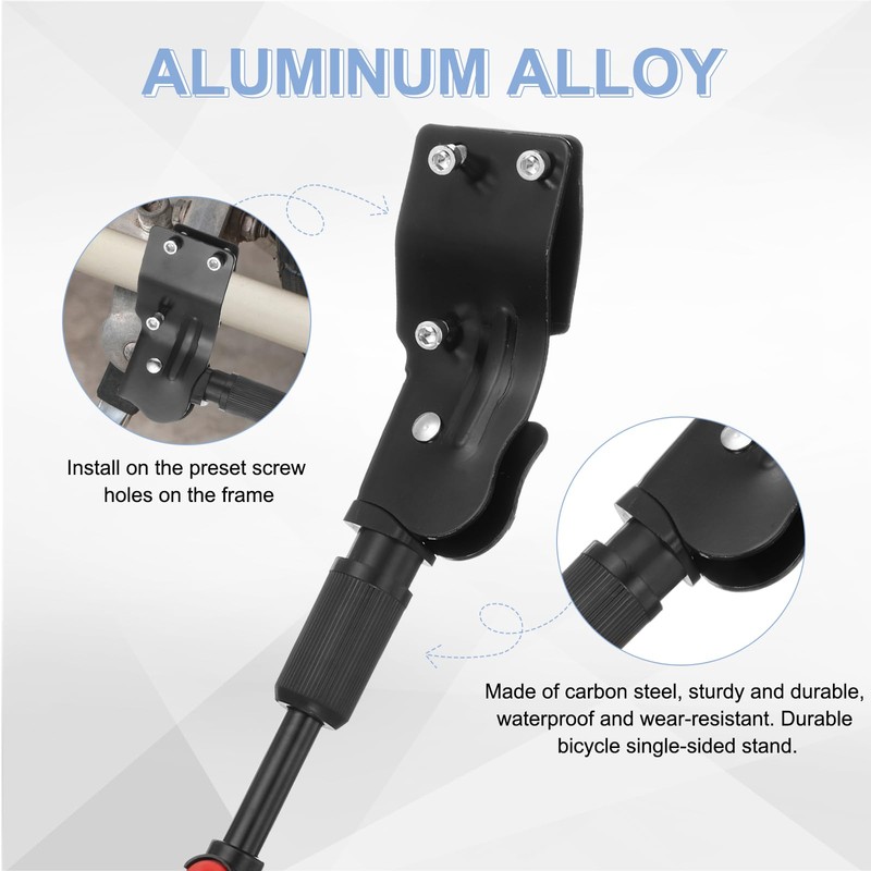 sourcing map Back Bike Kickstand Carbon Steel Bicycle Single-Side Kick