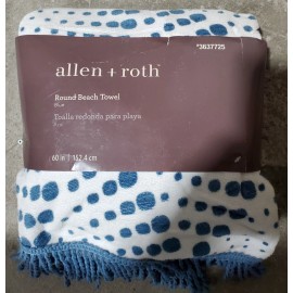 Allen + Roth 60" Polkadot White & Blue Round Beach Towel Allen + Roth 100% Cotton | #3637725