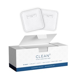 Clean Skin Club Clean² Pads 2.0 [New & Improved Edges] Lint Free Tear-Resistant Face Pads, Triple Layer, Textured & Soft Side, Organic Disposable Cotton for Makeup Removal