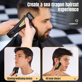 vsmooth Professional Hair Clippers for Man Cordless T-Blade Hair Trimmer Rechargeable Electric Foil Shavers, 3 in 1 Barber Trimmer Kit with LED Display