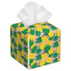 Summer Pineapples Tissue Box Cover,PU Leather Tissue Box Holder Square,Modern