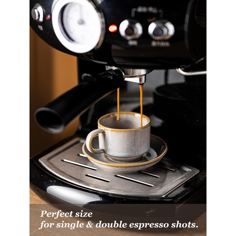Gomakren 2.5 Ounce Espresso Cups Set of 4, Small Stackable