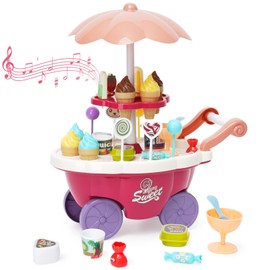 Ark miido Ice Cream Cart Ice Cream Van, Children's Ice Cream Sale Playset Set for 3 Years, Shopping Trolley, Ice Cream Shop, Children's Ice Cream Shop, Children's Gifts for Girls