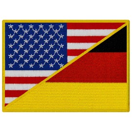 EmbTao USA American United States Flag and Germany Flag Patch Embroidered Badge Biker Applique Iron On Sew On Emblem