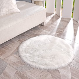 YIHAIC Faux Lambskin Sheepskin Rug, Faux Fur in Super Soft Imitation Lambskin Carpet, Longhair Fur Look Imitation Wool Bedside Rug, Sofa Mat