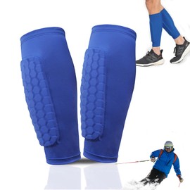 Schienbeinschoner Skifahren,1 Pair Schienbeinschoner für Fußball,Shindefender Shin Guards, Kollisionsschutz für Fußball, Schienbeinschoner Abdeckung für Sport für Kinder und Erwachsene (Blau, XS)