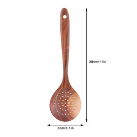 Slotted Spoon, Wooden Slotted Serving Spoons with Long Handle Spoon with Holes Hanging Slotted Spoons for Cooking Cooking Kitchen Utensil