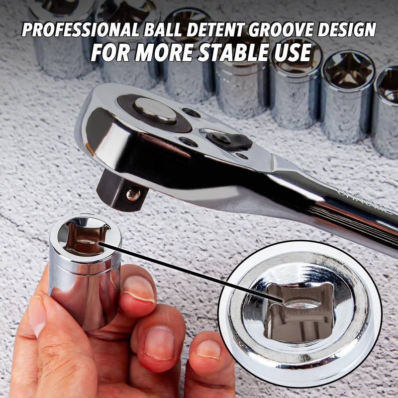 CARTMAN 205 Piece Ratchet Wrench Tool Set 1/4" & 3/8"