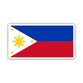 Squiddy Philippines Flag Filipino Country Pride - Vinyl Sticker for Car, Laptop, Notebook (5" Wide)