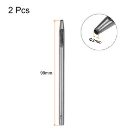 sourcing map 2pcs Hollow Punch for Leather 2mm Round Hole Punch Tool for Belt Puncher Carbon Steel Single Punch for Watch Belt Cut Leather Craft Rubber Paper Fabric Plastic Soft Material