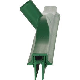 Vikan 77132 Rubber Polypropylene Frame Double Blade Squeegee, 20", Green