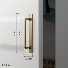 Goo-Ki 2 Pack 5'' Center to Center Antique Brass Cabinet Bar Pulls with Backplate Vintage Drawer Handles Closet Classic Retro Home Kitchen Improvement Hardware