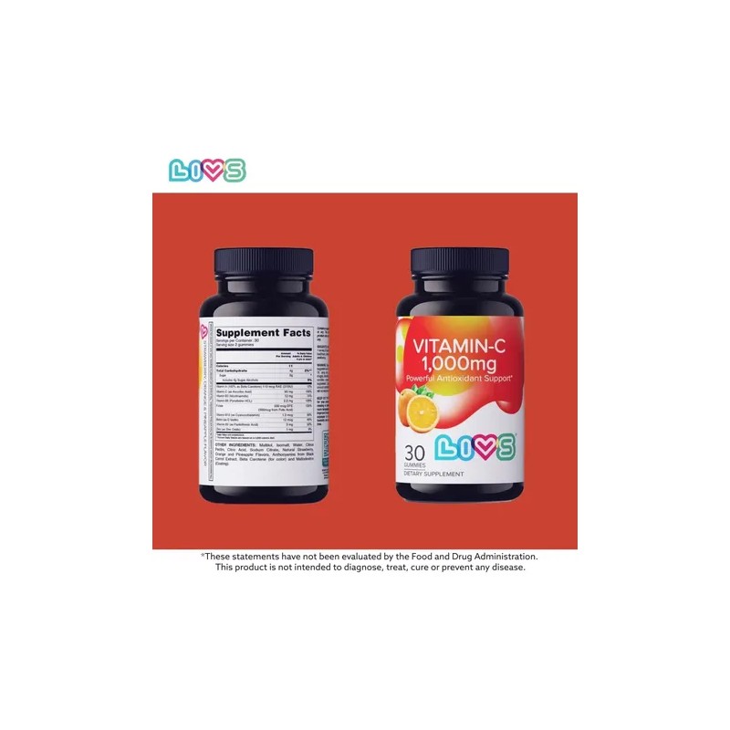Livs Gomitas De Vitamina C 1000 Mg Para Niños Y