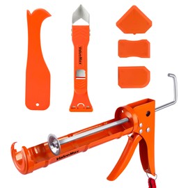 ValueMax Caulk Gun and Caulk Scraper Kit, 10OZ Smooth Silicone Caulking Gun with Caulk Remover Tool, 10:1 Thrust Ratio, Sealant Finishing Tool Grout Scraper for Caulking/Filling/Sealing