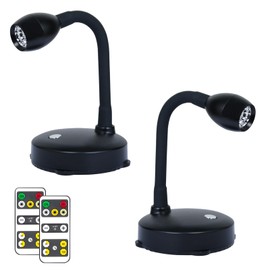 HAMVIDNE Wireless LED Spotlight, Battery Powered Picture Lights, Uplighting Indoor, 3 Lighting Modes Puck Lights with Remote, 360°Rotation Small Spot Lights for Wall Display Painting Artwork-2Pack