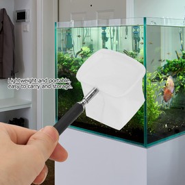 Adjustable Mini Fishing, Net Pole for Aquarium Tank Fish Accessories Shrimp 20 57.5cm Expandable Blue Square Round Net Black (Round net) (Square Net)